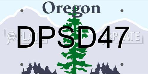 DPSD47 Oregon License Plate