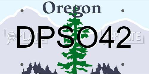DPSO42 Oregon License Plate