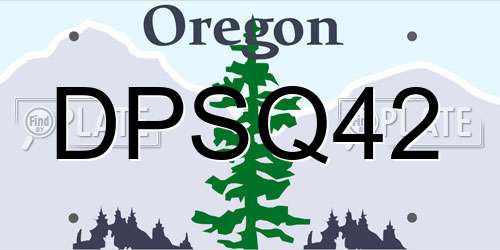 DPSQ42 Oregon License Plate