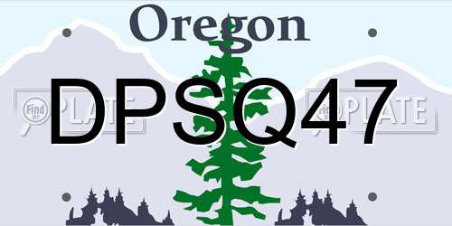 DPSQ47 Oregon License Plate
