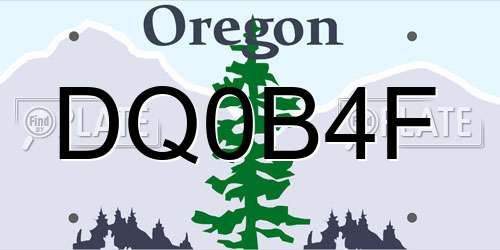 DQ0B4F Oregon License Plate