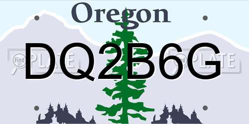 DQ2B6G Oregon License Plate