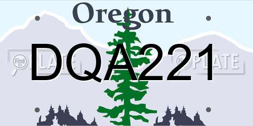 DQA221 Oregon License Plate