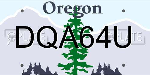 DQA64U Oregon License Plate