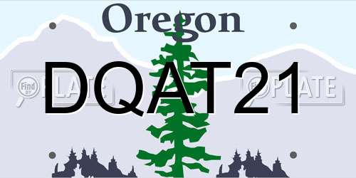 DQAT21 Oregon License Plate