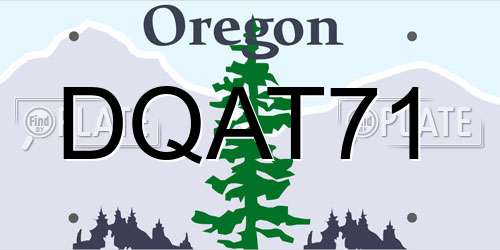DQAT71 Oregon License Plate