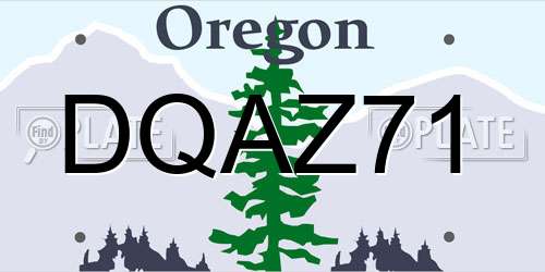 DQAZ71 Oregon License Plate