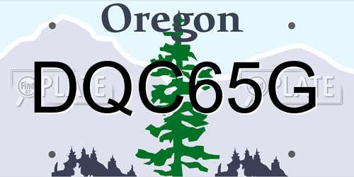 DQC65G Oregon License Plate