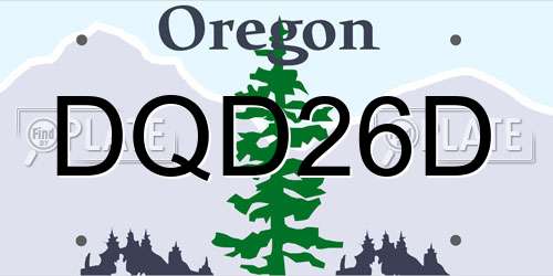 DQD26D Oregon License Plate