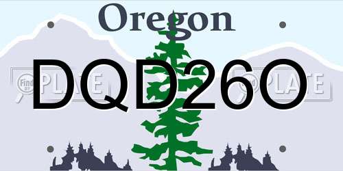 DQD26O Oregon License Plate