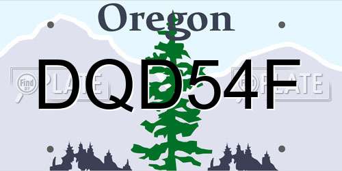 DQD54F Oregon License Plate