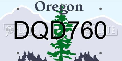 DQD760 Oregon License Plate