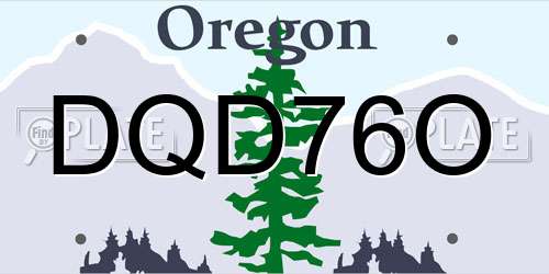 DQD76O Oregon License Plate