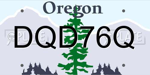 DQD76Q Oregon License Plate
