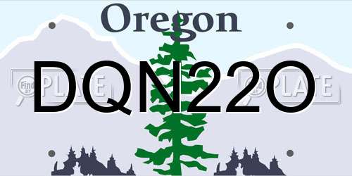 DQN22O Oregon License Plate