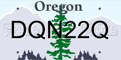 DQN22Q Oregon License Plate