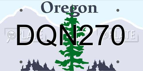 DQN270 Oregon License Plate