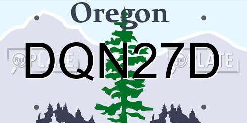 DQN27D Oregon License Plate