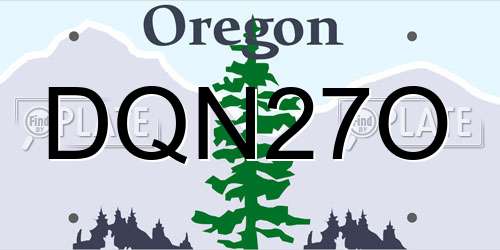 DQN27O Oregon License Plate