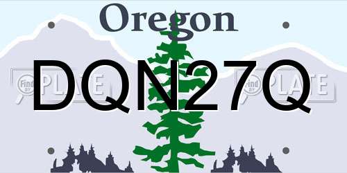 DQN27Q Oregon License Plate