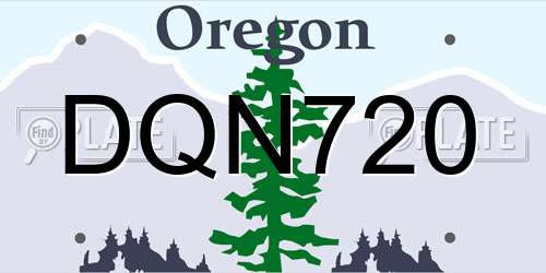 DQN720 Oregon License Plate