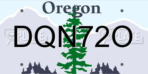 DQN72O Oregon License Plate