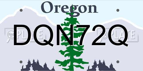 DQN72Q Oregon License Plate