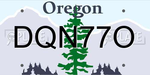 DQN77O Oregon License Plate