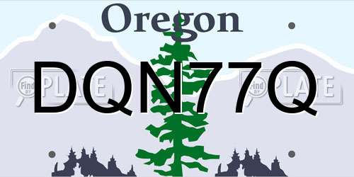 DQN77Q Oregon License Plate