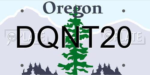 DQNT20 Oregon License Plate