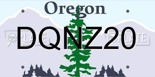 DQNZ20 Oregon License Plate