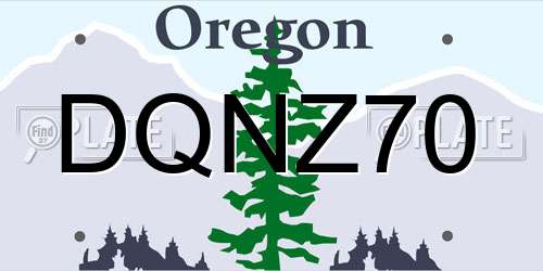 DQNZ70 Oregon License Plate