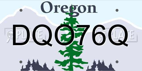 DQO76Q Oregon License Plate