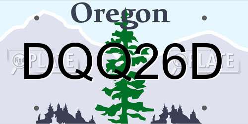 DQQ26D Oregon License Plate
