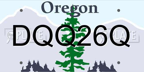 DQQ26Q Oregon License Plate