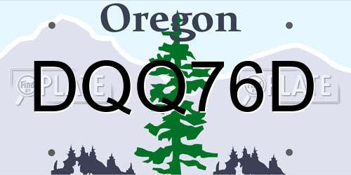 DQQ76D Oregon License Plate