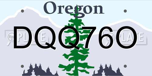 DQQ76O Oregon License Plate