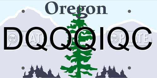 DQQQIQC Oregon License Plate