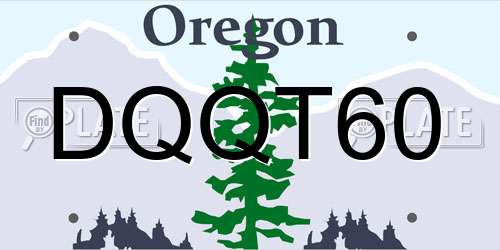 DQQT60 Oregon License Plate