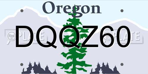 DQQZ60 Oregon License Plate