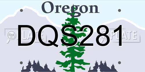DQS281 Oregon License Plate