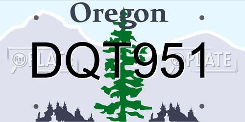 DQT951 Oregon License Plate
