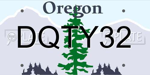 DQTY32 Oregon License Plate