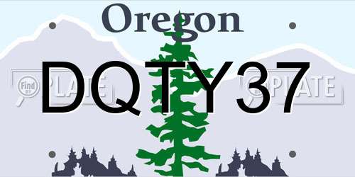 DQTY37 Oregon License Plate