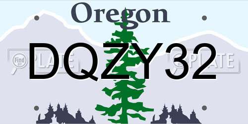 DQZY32 Oregon License Plate