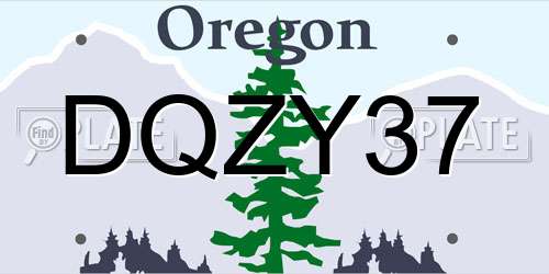 DQZY37 Oregon License Plate
