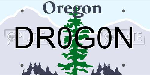 DR0G0N Oregon License Plate