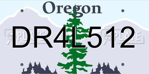 DR4L512 Oregon License Plate
