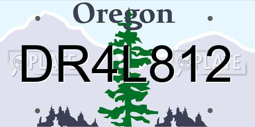 DR4L812 Oregon License Plate