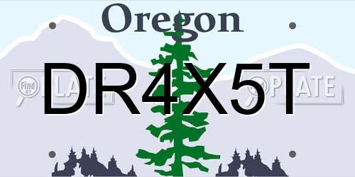 DR4X5T Oregon License Plate